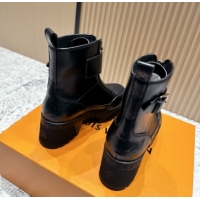 Pretty Style Louis Vuitton Laureate Platform Desert Ankle Boots in Calfskin 7cm LV111915 Black