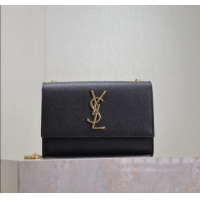 Grade Design Saint Laurent Kate Small Chain Bag in Grained Leather 469390 Black/Gold 2025