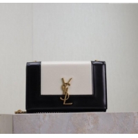 Promotional Saint Laurent Kate Small Chain Bag in Leather 469390 White/Black 2025