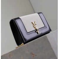 Promotional Saint Laurent Kate Small Chain Bag in Leather 469390 White/Black 2025
