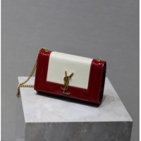 Top Grade Saint Laurent Kate Small Chain Bag in Leather 469390 Red/White 2025