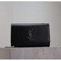 Unique Grade Saint Laurent Kate Medium Chain Bag in Grained Leather 364021 Black/Silver 2025