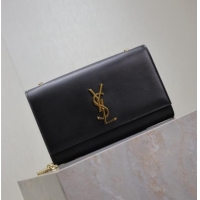Trendy Design Saint Laurent Kate Medium Chain Bag in Smooth Leather 364021 Black/Gold 2025
