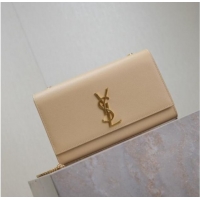 Big Discount Saint Laurent Kate Medium Chain Bag in Grained Leather 364021 Apricot 2025