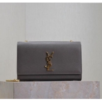 Cheap Saint Laurent Kate Medium Chain Bag in Grained Leather 364021 Grey 2025