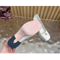 Buy Luxury Louis Vuitton Swing Platform Pumps 11cm in Patent Leather White 1AIDF8 1219051