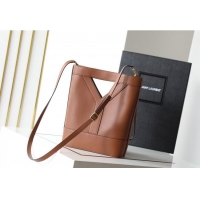 Top Grade Saint Laurent Y Small Bucket Bag in Leather 808224 Brown 2025