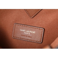 Top Grade Saint Laurent Y Small Bucket Bag in Leather 808224 Brown 2025