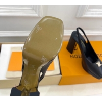 Classic Hot Louis Vuitton Swing Platform Slingbacks Pump 11cm in Calf Leather Black/Gold 1AIDF8 1219061