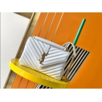 Most Popular Saint Laurent Medium Monogram College Bag in Leather 392737 White 2025