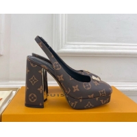 Charming Louis Vuitton Swing Platform Slingbacks Pump 11cm in Monogram Canvas 1AIDF8 1219060