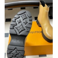 Stylish Louis Vuitton LV Squad Chelsea Ankle Boots 5cm in Calf Leather Beige 1AICWP 1219072