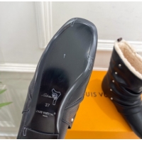Classic Hot Louis Vuitton Nomad Flat Ankle Boots with Studs in Calf Leather Black 1AISDM 1219073