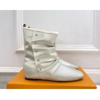 Grade Quality Louis Vuitton Nomad Flat Ankle Boots with Studs in Calf Leather Pale Gold 1AISDM 1219074