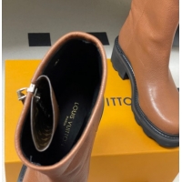 Good Product Louis Vuitton LV Beaubourg Ankle Boots with Strap in Calf Leather Brown 1AIDD8 1219076