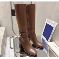 Luxury Louis Vuitton Midtown High Heel Boots 9.5cm in Calfskin Leather Dark Brown 1AIUK0 1219078