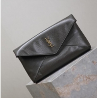 Big Discount Saint Laurent Cassandre Large Envelope Pouch in Embossed Lambskin 769307 Green 2025