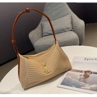 Super Quality Saint Laurent Hobo Bag in Straw 23070 Khaki 2025