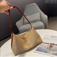 Super Quality Saint Laurent Hobo Bag in Straw 23070 Khaki 2025