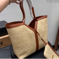 Most Popular Saint Laurent Y Tote Bag in Straw 817602 Beige/Brown 2025