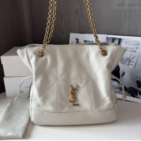 Discount Saint Laurent Jamie Shopping Small Bag in Lambskin 833948 White 2025 Top Quality