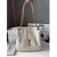 Discount Saint Laurent Jamie Shopping Small Bag in Lambskin 833948 White 2025 Top Quality
