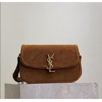Super Quality Saint Laurent Solferino Medium Bag in Suede 8323300 Cognac Brown 2025