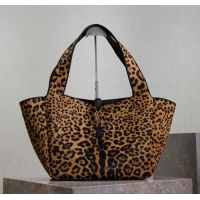 Luxury Cheap Saint Laurent Bea Tote Bag in in Leopard Print Pony Hair 763435 2025