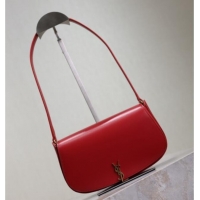 Best Price Saint Laurent Mini Voltaire Half-Moon Shoulder Bag in Box Leather 779642 Red 2025