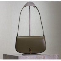 Grade Design Saint Laurent Mini Voltaire Half-Moon Shoulder Bag in Box Leather 779642 Wheat Green 2025