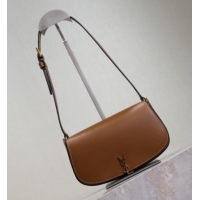 Shop Cheap Saint Laurent Mini Voltaire Half-Moon Shoulder Bag in Box Leather 779642 Caramel Brown 2025