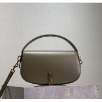 Shop Discount Saint Laurent Voltaire Bag in Box Leather 7876710 Wheat Green 2025