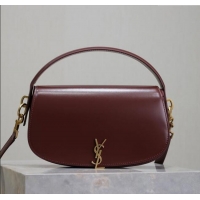 New Design Saint Laurent Voltaire Bag in Box Leather 7876710 Dark Burgundy 2025