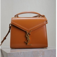 Super Quality Saint Laurent Cassandre Mini Bag in Box Leather 602716 Clay Yellow 2025