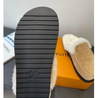 Sumptuous Louis Vuitton Colorado Closed Mules in Wool and Suede Beige 1AITH8 1219092