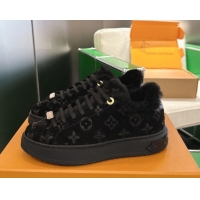 Best Price Louis Vuitton Time Out Sneakers in Monogram Embossed Suede Black 1AIDIC 1219097
