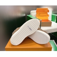 Stylish Louis Vuitton Time Out Sneakers in Monogram Embroidered Suede Dark Brown 1AIDIC 1219101