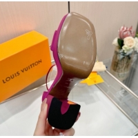 Charming Louis Vuitton Swing Platform Sandals 11cm in Satin Fuchsia Pink 1AIUXG 1219108