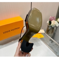 Shop Duplicate Louis Vuitton Swing Platform Sandals 11cm in Patent Leather Black 1AIUXG 1219111