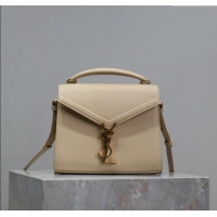 Top Design Saint Laurent Cassandre Mini Bag in Grained Leather 602716 Apricot 2025