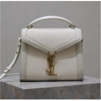 Unique Grade Saint Laurent Cassandre Mini Bag in Cotton Linen and Leather 602716 White 2025