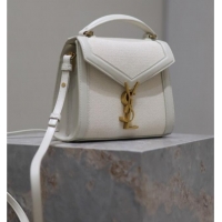 Unique Grade Saint Laurent Cassandre Mini Bag in Cotton Linen and Leather 602716 White 2025