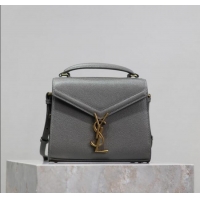 Top Quality Saint Laurent Cassandre Mini Bag in Grained Leather 602716 Grey 2025