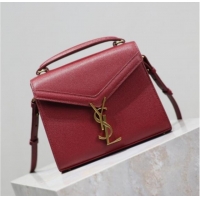 Luxury Discount Saint Laurent Cassandre Mini Bag in Grained Leather 602716 Red 2025