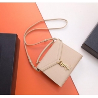 Famous Brand Saint Laurent Cassandre Mini Bag in Grained Leather 602716 Nude Pink 2025