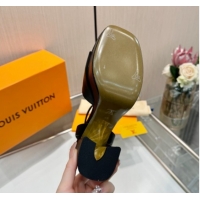 Best Grade Louis Vuitton Swing Platform Sandals 11cm in Calf Leather Black 1AICSA 1219118