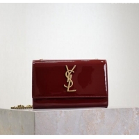 Unique Grade Saint Laurent Kate Small Chain Bag in Patent Leather 469390 Dark Burgundy 2025