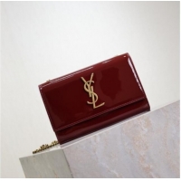 Unique Grade Saint Laurent Kate Small Chain Bag in Patent Leather 469390 Dark Burgundy 2025