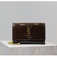 Grade Design Saint Laurent Kate Small Chain Bag in Patent Leather 469390 Brown 2025