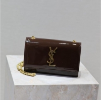 Grade Design Saint Laurent Kate Small Chain Bag in Patent Leather 469390 Brown 2025